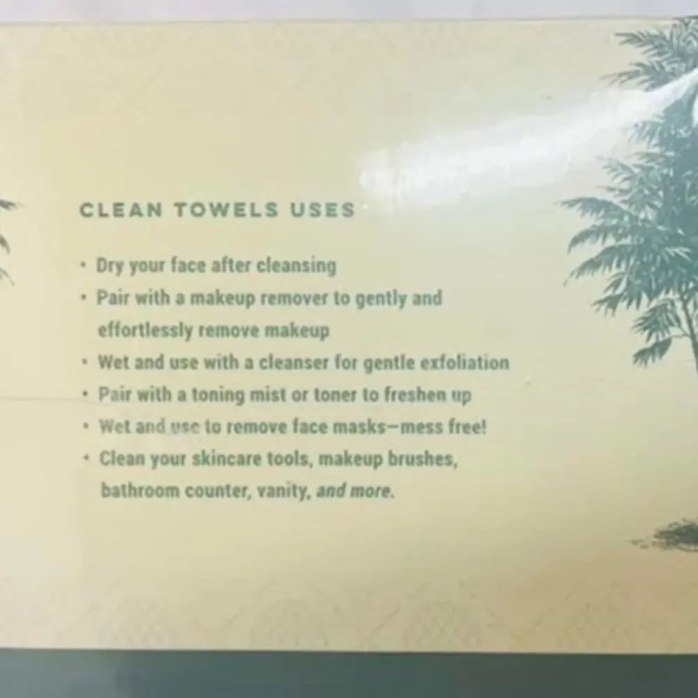 Pack Of 2 Clean Skin Club 100% Bamboo Clean Towels XL, Sensitive Skin‎ 50 Ct